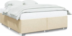 vidaXL Cadru de pat fără saltea, crem, 200x200 cm, textil