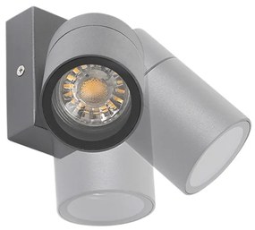 Aplică de perete exterioară antracit IP44 rotativă și înclinabilă - Solo