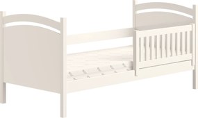 Pat copii cu tablă de scris Amely 70x140 - culoare alb