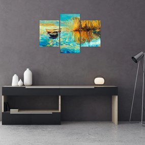 Tablou - Lacul cu bărci (90x60 cm)