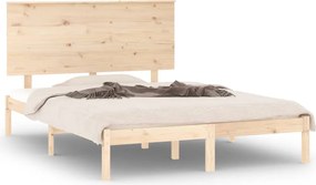 vidaXL Cadru de pat fără saltea, 140x190 cm, lemn masiv de pin