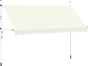vidaXL Copertină retractabilă manual, crem, 400 cm