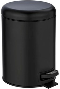 Wenko Coș de gunoi cu pedală Leman 5 l, negru, 5 l