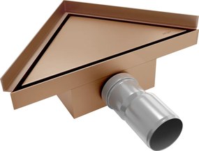 Mexen Flat-T M13 scurgere de podea triunghiulară 20 x 20 cm, cupru periat - 1C10320