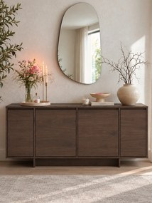 Comodă cu patru uși Zolia 180 cm pe plintă - nuc elegant
