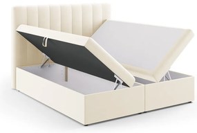 Pat boxspring bej cu spațiu de depozitare 180x200 cm Gina – Milo Casa