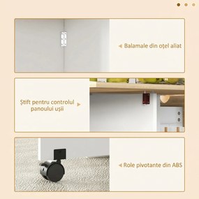 HOMCOM Masă de Dining Pliabilă cu Sertar și Rafturi, Masă Economică cu Extensii pentru Bucătărie, Sufragerie, Living, Stejar | Aosom Romania