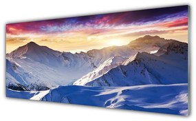 Tablouri acrilice Munții Peisaj Alb Albastru