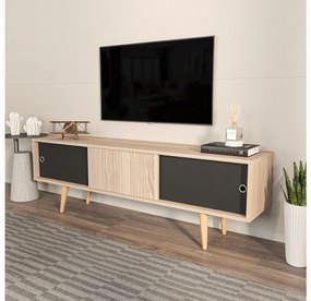 Dulap TV Ecranissa (Stejar + negru). 1107291