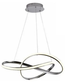 Lustră LED dimabilă pe cablu LED/70W/230V 3000-6500K d. 60 cm crom + telecomandă