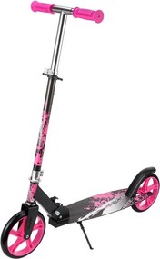 Trotineta copii si adolescenti NOVOKIDS™ Storm Camo PRO, Maxim 100 kg, Functie Super Brake, Maner reglabil pe inaltime, Diametru roata 200 mm, Roz