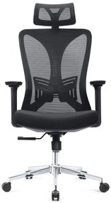 Scaun ergonomic, cotiere 3D, spatar Mesh, Negru