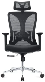 Scaun ergonomic, cotiere 3D, spatar Mesh, Negru