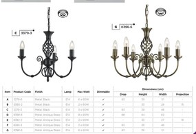 Candelabru elegant stil clasic Zanzibar alama 3L 8393-3 SRT
