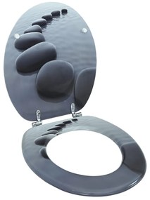 vidaXL Capac WC, MDF, model pietre