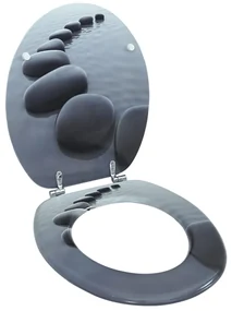 vidaXL Capac WC, MDF, model pietre