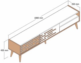 Masă TV/Dulap Tonase (Nuc + alb) . 1095464