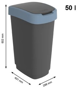 Coș de gunoi din plastic reciclat 50 l Twist - Rotho