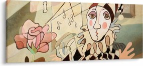 Tablou - Cubismul - arlechin și trandafir (120x50 cm)