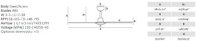 Ventilator de tavan cu telecomanda design modern MOREA maro/ lemn pin