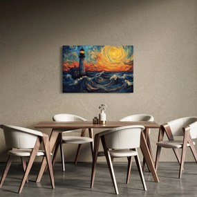 Tablou - Far în valuri (90x60 cm)
