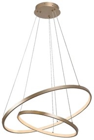 Lustra LED cu telecomanda cu 2 inele metal auriu Beliza
