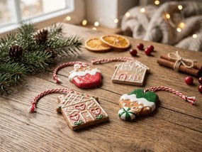 Set 4 bucati decoratiuni de Craciun WINTER SWEETS 6 cm