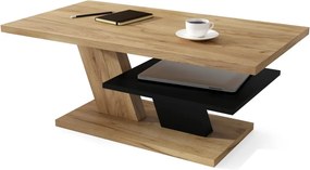 CLIFF MAT stejar auriu / negru, masuta de cafea