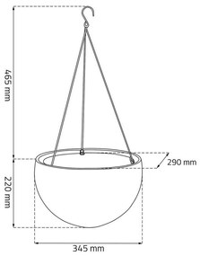 Jardinieră suspendată Keter Sphere antracit, diam. 35 cm