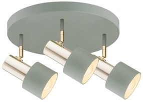 Plafoniera cu 3 spoturi design minimalist DORIA salvie/alama