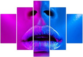 Tablou - Imaginea buzelor colorate (150x105 cm)