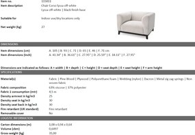 Fotoliu design LUX Corso, lyssa off-white