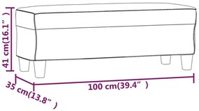 Banca, gri inchis, 100x35x41 cm, microfibra Morke gra, 100 x 35 x 41 cm