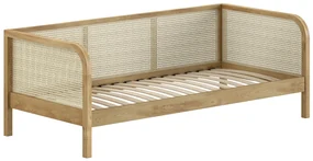 Pat copii pentru camera copil tip CABINĂ MĂSLIN 90 X 200 CM RATTAN STEJAR