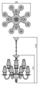 Lustră pe lanț IDILLIO 12xG9/48W/230V Redo IID C12 51
