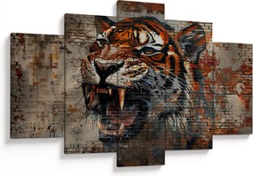 Tablou - Tigru din Cărămizi (150x105 cm)