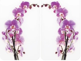 Set 2 protecții din sticlă pentru aragaz Wenko Orchid, 52 x 30 cm