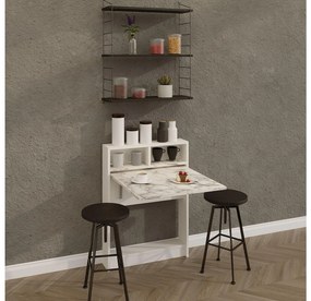 Masă sufragerie rabatabilă Brackie (pentru 2 persoane) (Marmură carrara) . 1101343