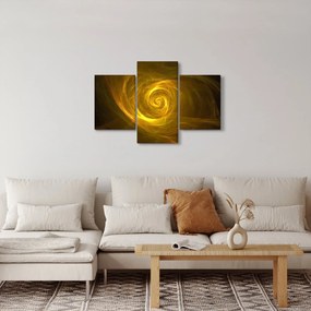 Tabloul cu spirala abstractă în galben (90x60 cm)
