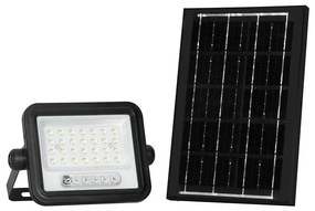 Proiector solar LED reglabil, 50W, 3,2V, IP65, 3800 mAh, negru, cu telecomandă