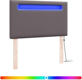 vidaXL Tăblie LED Gri 90 cm Piele artificială