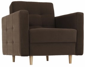 Fotoliu tapiţat, material ciocolatiu, AMEDIA
