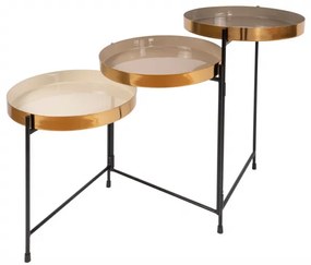 Masuta de cafea rotunda din metal Morrison 30,5x96,5x60,5 cm crem/mov/gri