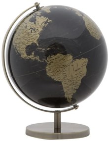 Decoratiune glob negru/bronz din metal, ∅ 25 cm, Globe Mauro Ferretti