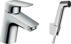 Baterie lavoar Hansgrohe Logis cu dus igienic crom