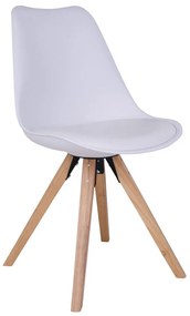 Bergen scaun de luat masa ecobleather alb