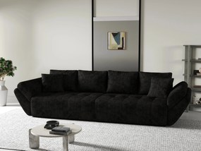Canapea extensibilă dumonde cu ladă de depozitare si sezut confortabil din spuma high-density, Berlin Enjoy Black 300x100 cm