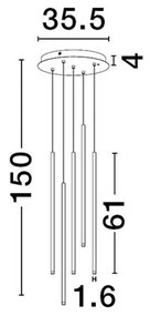 Lustra LED suspendata design minimalist STILVI 15W negru