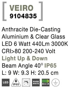 Aplica LED moderna pentru iluminat exterior ambiental IP65 VEIRO