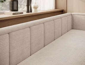 Canapea extensibila brat dreapta 3 locuri, ELTAP, Fulgeo, 214x82x77 cm, lemn/catifea din poliester, bej